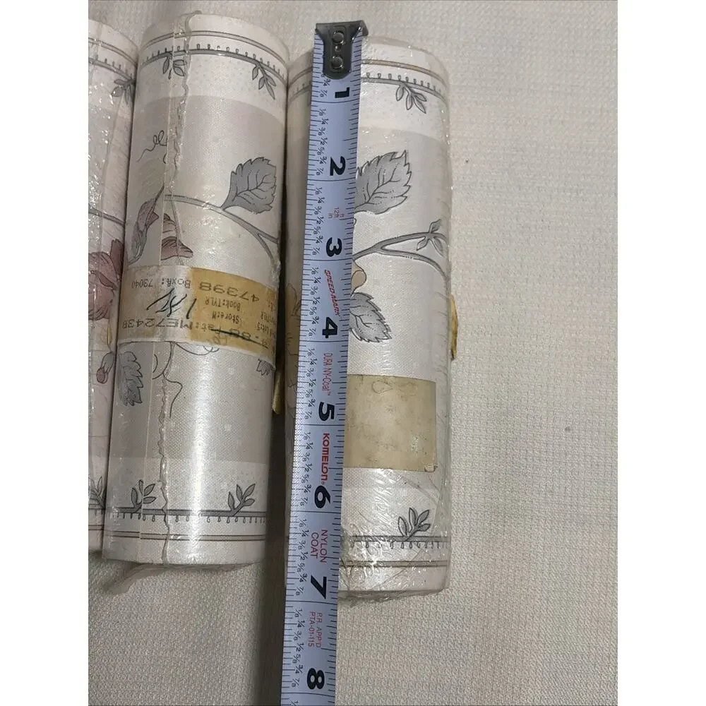 Vintage Floral Wallpaper 7” Border ME243B Lot 5 TYLR Muted New Old Stock 90s